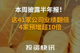 本周披露半年报！这41家公司业绩翻倍，4家预增超10倍#双环传动#江特电机#精功科技 视频封面