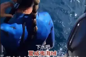 女子刚想下海潜水，突然……#危险瞬间视频封面