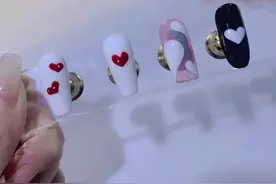 常用爱心的四种画法#美甲教程 #零基础教学 #美甲 #爱心