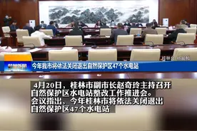 4月20日，桂林市副市长赵奇玲主持召开自然保护区水电站整改工作推进会。会议指出，今年桂林市将依法关闭退出自然保护区47个水电站  。#桂林向您汇报 #广西dou知道 #环境保护 视频封面