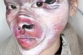 #逆天化妆术 #动物妆 把自己画成一只🐷@抖音短视频 @DOU+小助手视频封面