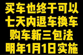 买车也可以七天内退还车了，30天内同一故障维修4次也可以退车换车#学点养车知识 #星巢计划 #星巢玩车人 视频封面