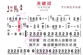 最近好几个粉丝点的《关键词》有声简谱来啦，大家唱起来吧视频封面