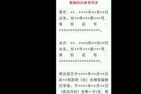 《离婚协议书》模板#法律咨询 #律师来了 #法律常识 #知识分享视频封面