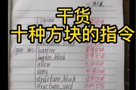 干货来啦！十种只有用指令才可以获得的方块 #我的世界视频封面