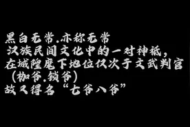 黑白无常，亦称无常。是汉族民间文化中的一对 神祗视频封面