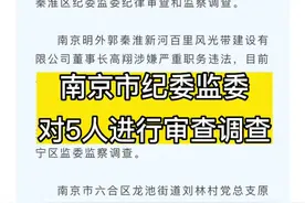 南京市纪委监委协同有关区纪委监委，对5名人员进行#纪律审查 和#监察调查 视频封面
