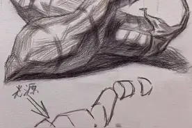 在画素描茄子时。多从它的结构关系入手考虑。@抖音短视频 #素描 #画画 #绘画