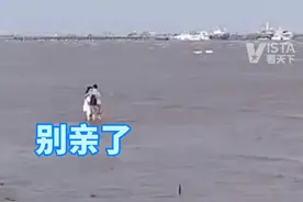 5月3日，上海。#海水涨潮情侣还在亲热 保安着急大喊：别亲了，涨潮了😂视频封面