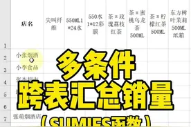 SUMIFS函数多条件跨表汇总数据#excel #excel教程 #excel技巧 #sumifs函数的使用方法视频封面