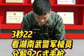 厉害了！#湖南武警军械员分解92G式手枪仅需3秒22 @抖音短视频 @DOU+小助手 