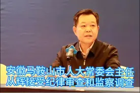 安徽马鞍山市人大常委会主任从辉涉嫌严重违纪违法，目前正在接受纪律审查和监察调查。视频封面