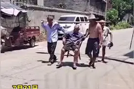 九旬父亲晕车难以就医，三个儿子化身“轿夫”“接力式”带父亲看病#百善孝为先 视频封面