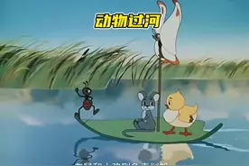 老鼠，蚂蚁，小鸡等动物用荷叶造了一艘船帮助他们过河。视频封面