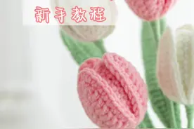 ✨郁金香花瓣新手钩织详细教程～艾特你手残的闺蜜或男朋友来织吧！#手工diy #手工礼物 #520礼物 #一束花的仪式感 #郁金香视频封面