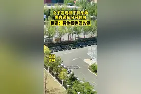 近日，吉林。#女子发现楼下停车场黑白轿车分开停放。网友：其他颜色怎么停？视频封面