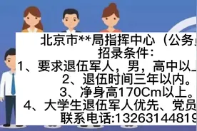 北京市**局指挥中心（公务员）  招录条件： 1、要求退伍军人，男视频封面