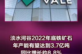 淡水河谷2022年底铁矿石年产能有望达到3.7亿吨！同比增长约8.8%！#铁矿石视频封面