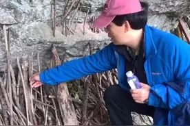 钻山是有讲究的，遇见悬崖巨石路过的人都会支一根木棍，估计年轻人都不知道这是为啥#户外徒步登山 @抖音短视频视频封面