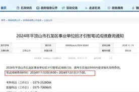 2024年平顶山市石龙区事业单位招才引智笔试成绩查询通知视频封面