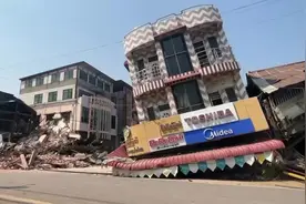 缅甸首都内比都震后实拍，有国产品牌店铺也随之坍塌 #地震视频封面