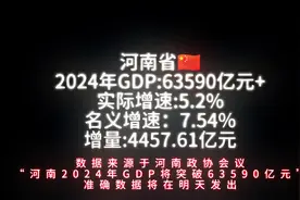 河南2024GDP大概值发出 将达到63590亿 预计明天发布准确数值视频封面