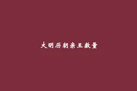 大明历朝亲王数量梳理视频封面