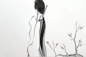 简单几笔画古风美人，猜猜这是哪位古代美人#一起学画画 #零基础学画画 视频封面
