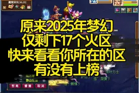 梦幻2025年仅剩下17个火区，看看你的服务器有没有上榜