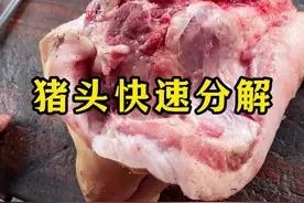 快速分解猪头#上热门 #卖猪肉的小哥 #放心肉 #农村土猪 #猪肉分割技巧