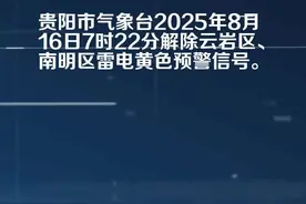 贵阳市气象台解除雷电黄色预警[Ⅲ/较重]