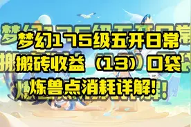 梦幻175级五开日常搬砖收益（13）：口袋炼兽点消耗详解