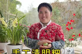 清明粑 现在的清明草真嫩 ，摘回家做成清明粑粑，一口吃掉整个春天 #农村美食 #青团 #把家乡的味道分享给大家 #大山里的味道 #乡村味道视频封面