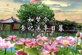 如梦令·常记溪亭日暮 宋·李清照 常记溪亭日暮，沉醉不知归路视频封面