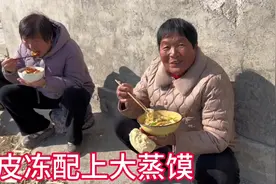 春节过完了开始吃剩菜皮冻配上大蒸馍热凉交替就是这味视频封面