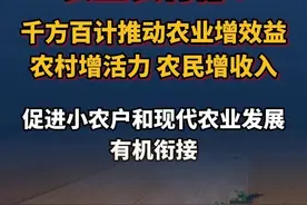 #政在发布 农业农村部：千方百计推动农业增效益，农村增活力，农民增收入。促进小农户和现代农业发展有机衔接视频封面