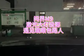 高速服务区问界M9激光大灯投影⁽黑白电影⁾，路人闯入视频封面