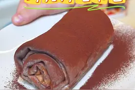 不需要用烤箱就能做的焦糖奶油巧克力毛巾卷，满满的高级感，简单不翻车#毛巾卷#小喵麻麻甜品视频封面