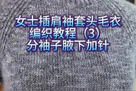 女士插肩袖套头衫编织教程（4） 分袖子腋下加针#我们一起织毛衣 #毛衣编织教程视频封面