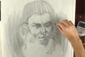 国外大师素描视频教程 老人肖像头部写生写实素描示范-0319-1视频封面