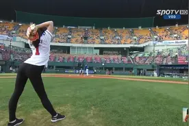 韩国女偶像为棒球比赛开球，以及慢动作回放视频封面