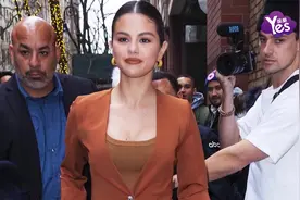 赛琳娜穿棕色小西装暗藏性感曲线 昂首阔步又美又飒视频封面