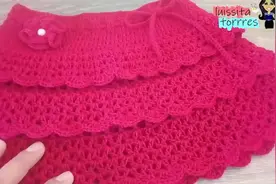 「钩针教程」宝宝的层层蛋糕波浪花边裙子的详细编织方法
