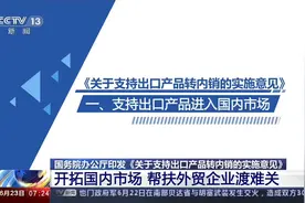国务院办《关于支持出口产品转内销的实施意见》 ：开拓国内市场视频封面