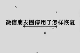 还在为微信朋友圈停用了怎样恢复而烦恼呢，三十秒教会你解决方法视频封面