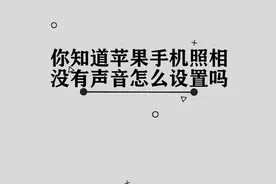 你知道苹果相机照相没声音应该怎么设置吗，简单几步，轻松完成视频封面