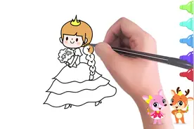 可爱小公主儿童亲子简笔画 三分钟学会人物简单画法 并完成涂色视频封面