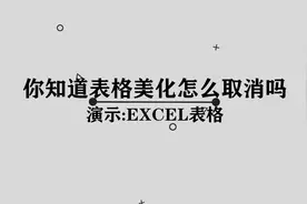 你知道excel表格美化怎么取消吗， 那些你所必须要知道的小技巧