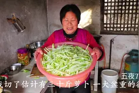 农村婆婆土办法腌制萝卜干，一次切了30斤萝卜，儿媳喂孩子很爱吃视频封面