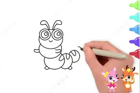 亲子趣味简笔画，来画一只非常可爱的卡通毛毛虫，涂上颜色超好看视频封面
